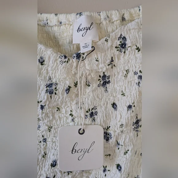 BERYL Boutique Cottagecore Dress, Puff Sleeves, Ruched Bodice, Floral Print, XL - Picture 2 of 6